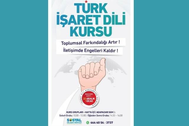 Sakarya Büyükşehir Belediyesi, işaret dili kursu için kayıtları 22 Aralık'ta açıyor