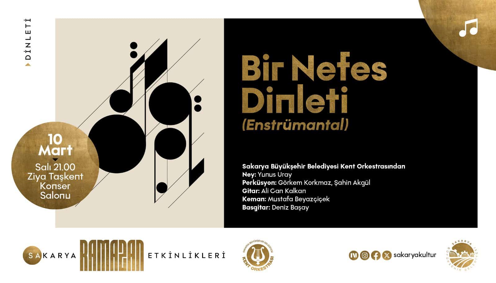 Kent Orkestrası Ramazan'ın Manevi Havasında Ziya Taşkent’te Dinleyicilerle Buluşacak