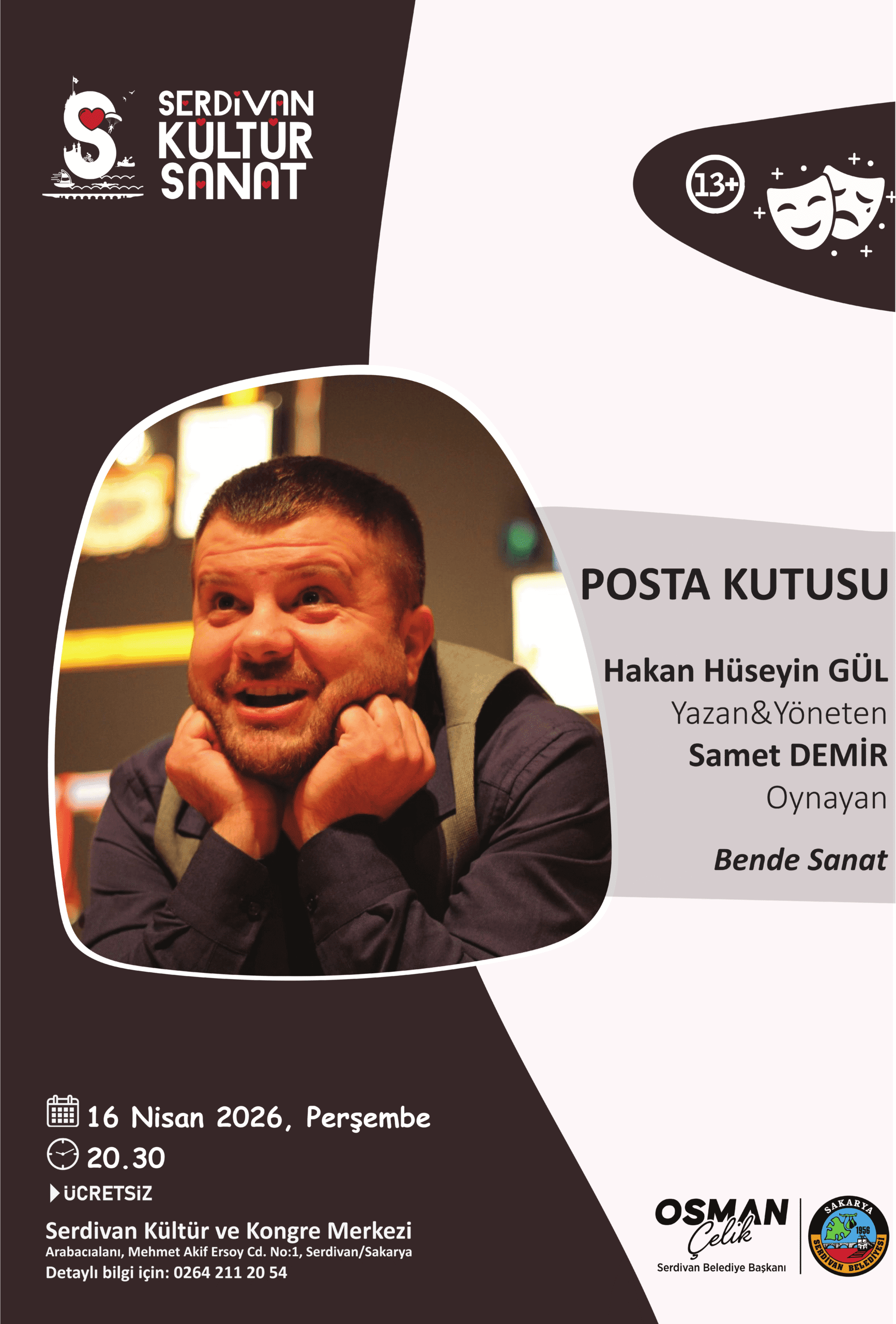 Serdivan’da 'Posta Kutusu' Tiyatro Oyunu Sanatseverlerle Buluşacak