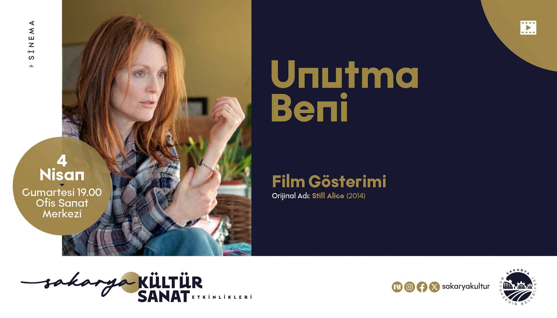 Sakarya'da Nisan Kültür Sanat Takvimi 'Unutma Beni' Gösterimiyle Açılıyor