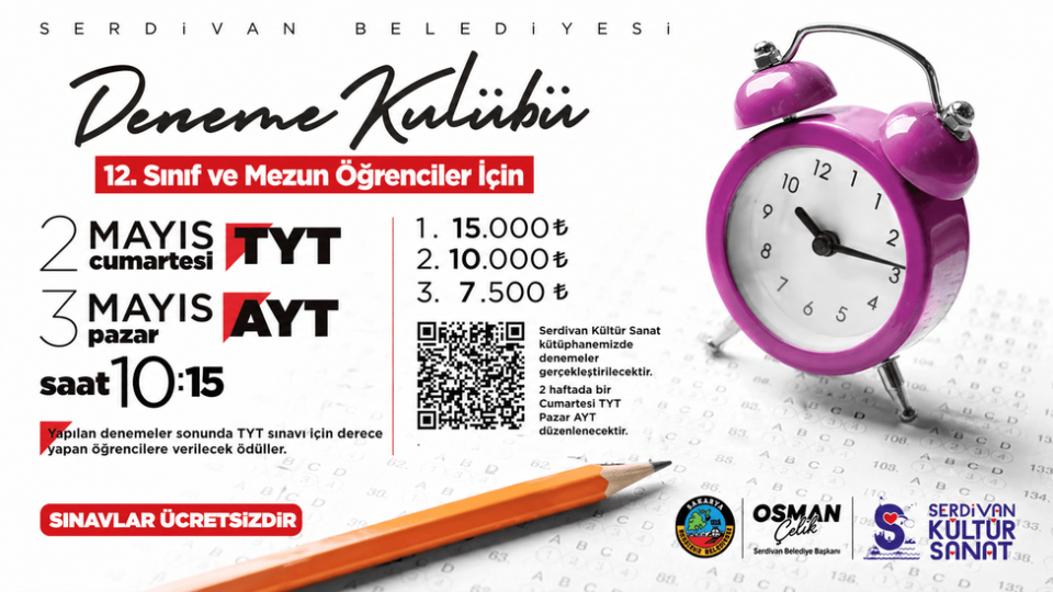 Serdivan'da Deneme Kulübü Sınavları Öğrencilerden Yoğun Katılım Gördü