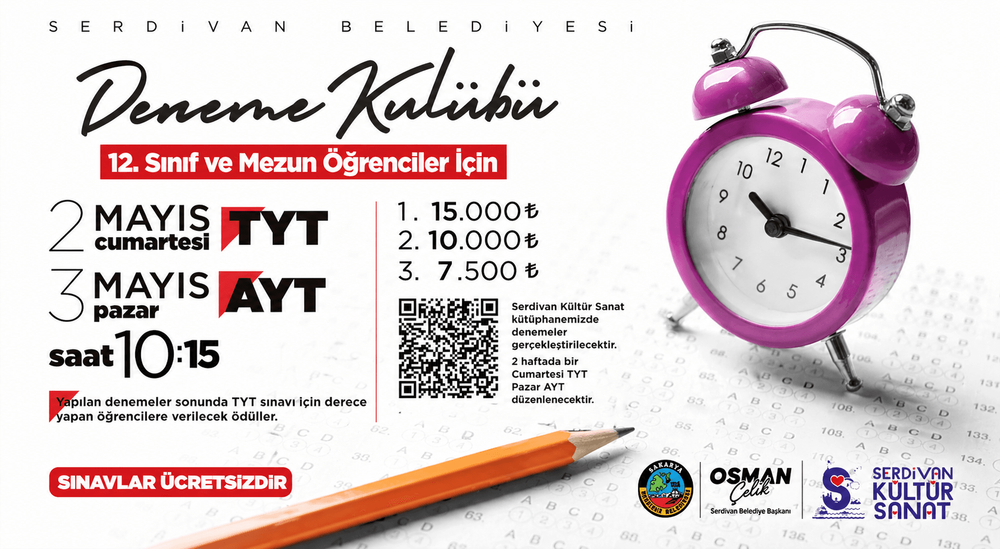 Serdivan'da Deneme Kulübü Sınavları Öğrencilerden Yoğun Katılım Gördü