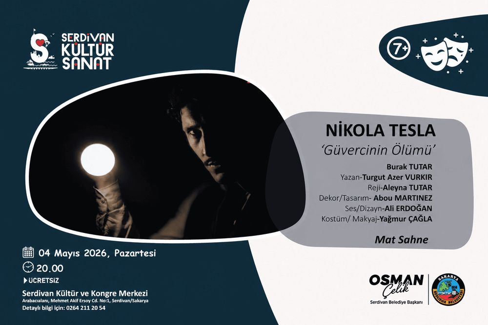 Serdivan'da Nikola Tesla'dan Esinlenen 'Güvercinin Ölümü' Tiyatro Oyunu İzleyiciyle Buluşacak